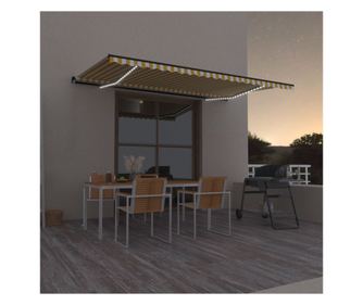 Manulisan behzhat LED-es napellenz, srga s fehr, 500x300 cm