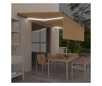 Kzi behzhat ponyva rolval s LED-del, srga s fehr, 5x3 m