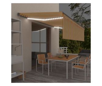 Automatska uvlačiva tenda stor&LED&žuti&bijeli senzor 5x3m