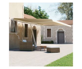 Ръчно прибиращ се сенник, кремав, 600x300 см