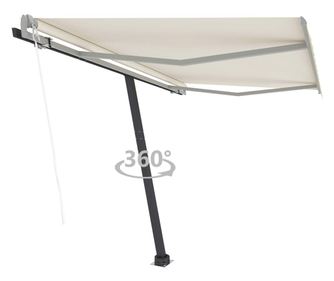 Автоматична самостоятелна прибираща се тента, кремава, 300x250 см
