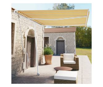 nll, automatikusan visszahzd napellenz, srga-fehr, 350x250 cm