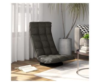 Въртящ се подов стол, тъмно сив, плат