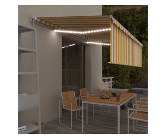 Kzi behzhat ponyva rolval s LED-del, srga s fehr, 5x3 m