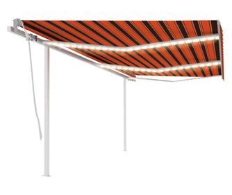 Manulisan behzhat LED-es napellenz, narancssrga/barna, 6x3 m