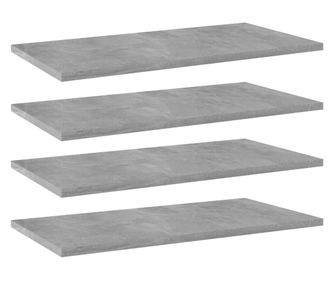 Beton szürke könyvespolc lapok, 4 db, 60 x 30 x 1,5 cm, laminált forgácslap