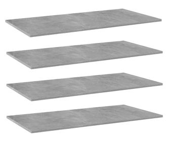 Beton szürke könyvespolc lapok, 4 db, 80 x 20 x 1,5 cm, laminált forgácslap