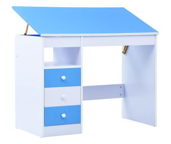 Stol pro studium a kreslení pro děti skládací modrý a bílý