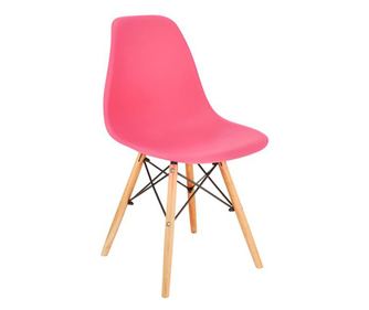 Καρέκλα σε σκανδιναβικό στυλ, Jumi, Eva, PP, ξύλο, ροζ, 46x52x81 εκ.