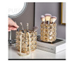 Pufo Glam елегантен органайзер поставка за четки за грим, червила, бижута, металик, 12 см, златен