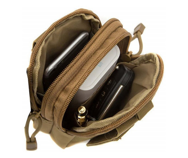 Малка чанта за колан Pufo Army, 17 x 12 cm, кафява