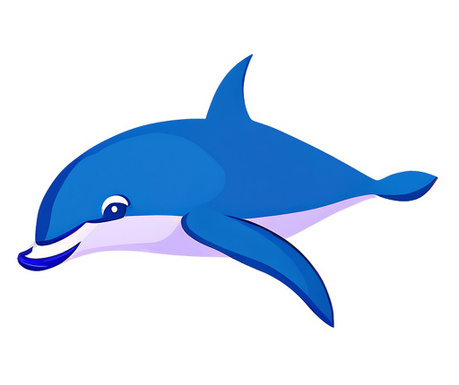 Sticker decorativ Delfin, Albastru, 90 cm, 8127ST