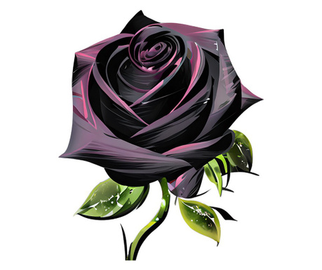 Sticker decorativ, Trandafir, Negru-Roz, 73 cm, 8251ST