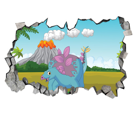 Sticker decorativ, Lumea Dinozaurilor, Albastru, 90 cm, 8478ST-4