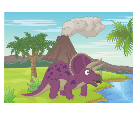 Sticker decorativ, Dinozaur, Mov, 87 cm, 8482ST