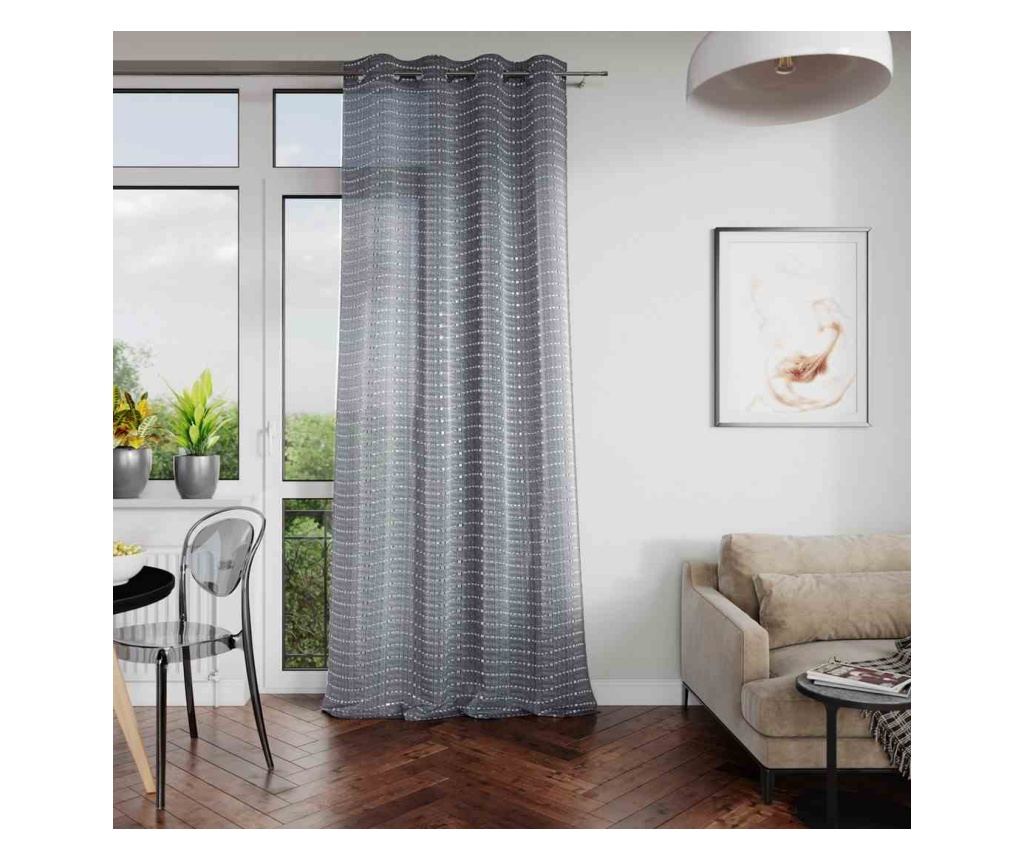 Glamour függöny ezüst karikákkal, Celia, 48 g/nm, Amelia Home, 140x270 cm, Szürke Celia 140x270 cm - 3