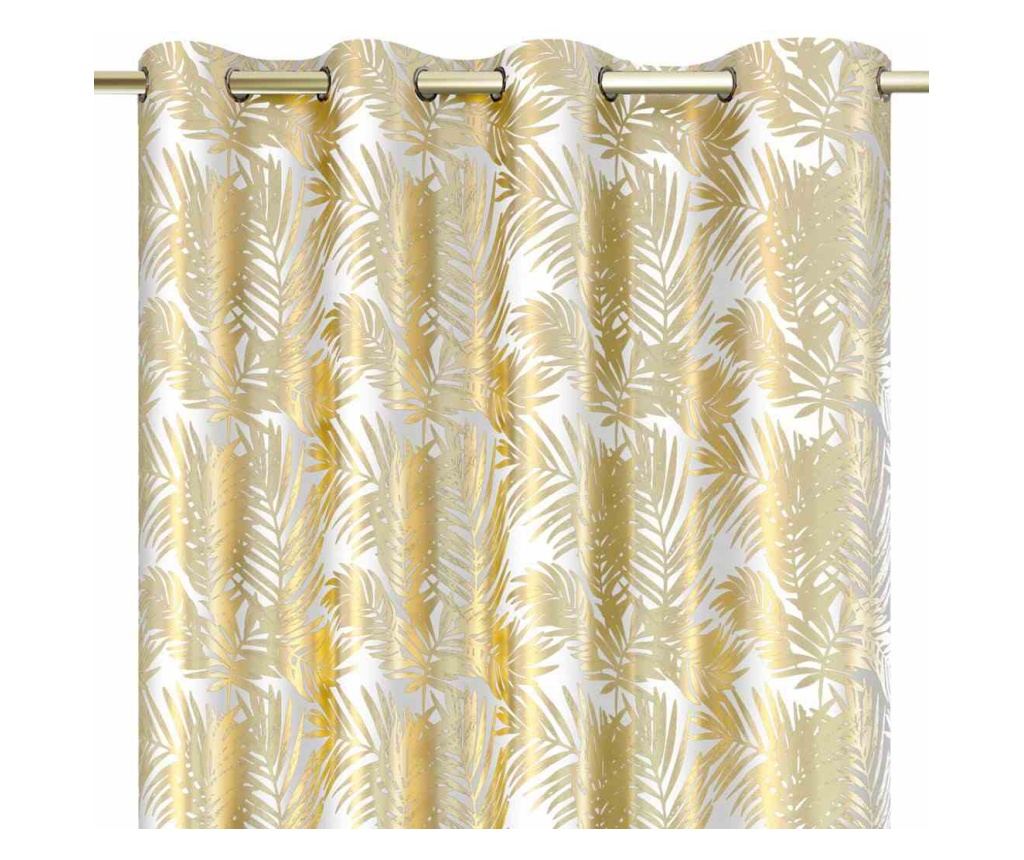 Goldenleaves bársony függöny ezüst karikákkal, 220 g/m², Amelia Home, 140x245 cm, Fehér Goldenleaves 140x245 cm - 5