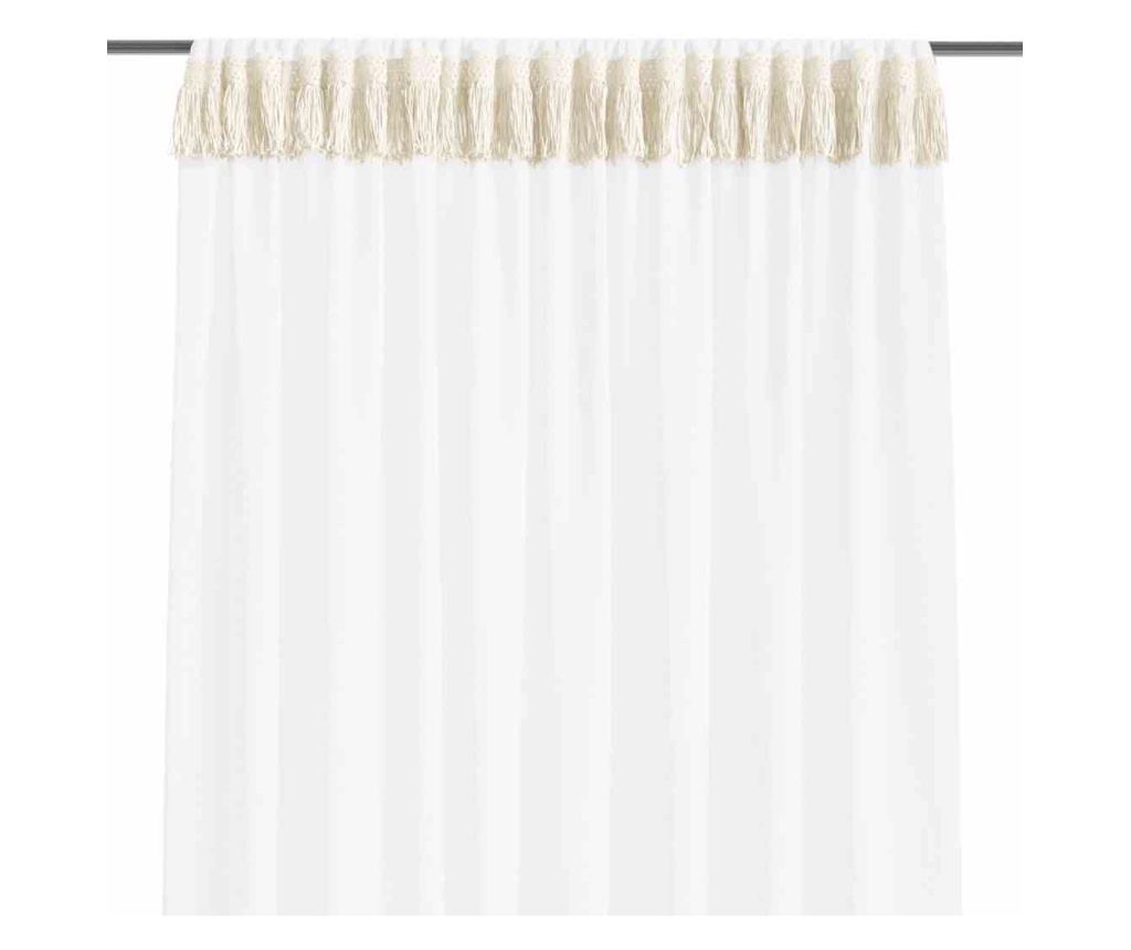 Klasszikus hímzett függöny rúdbújtatóval, Boho, 48 g/m², Amelia Home, 140x270 cm, Fehér Boho 140x270 cm - 3