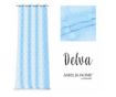 Klasszikus hímzett függöny ezüst karikákkal, Delva, 48 g/m², Amelia Home, 140x250 cm, Kék Delva 140x250 cm thumbnail 2