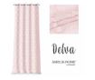 Klasszikus hímzett függöny ezüst karikákkal, Delva, 48 g/m², Amelia Home, 140x250 cm, Rózsaszín Delva 140x250 cm thumbnail 2