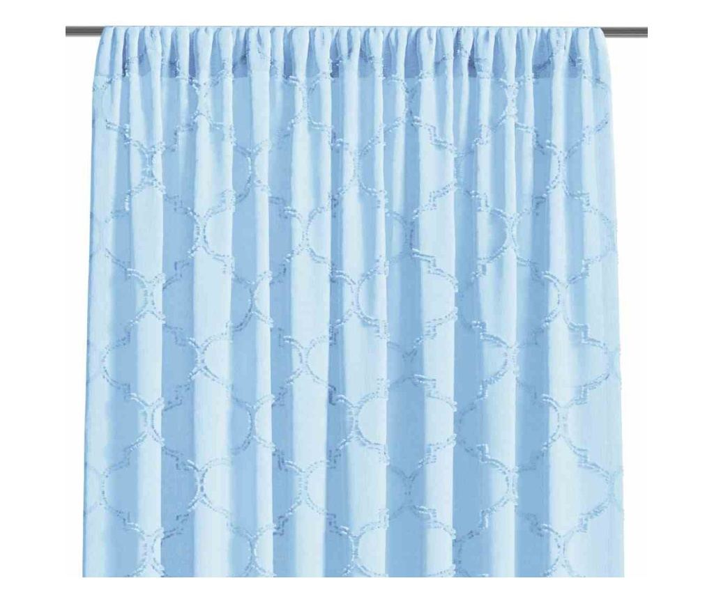 Klasszikus hímzett függöny rúdbújtatóval, Delva, 48 g/m², Amelia Home, 140x270 cm, Kék Delva 140x270 cm - 5