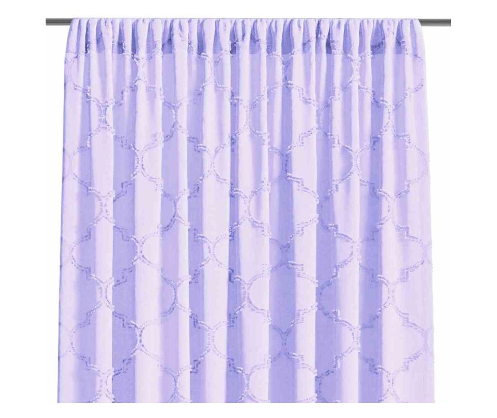 Klasszikus hímzett függöny rúdbújtatóval, Delva, 48 g/m², Amelia Home, 140x250 cm, Lila Delva 140x250 cm - 5