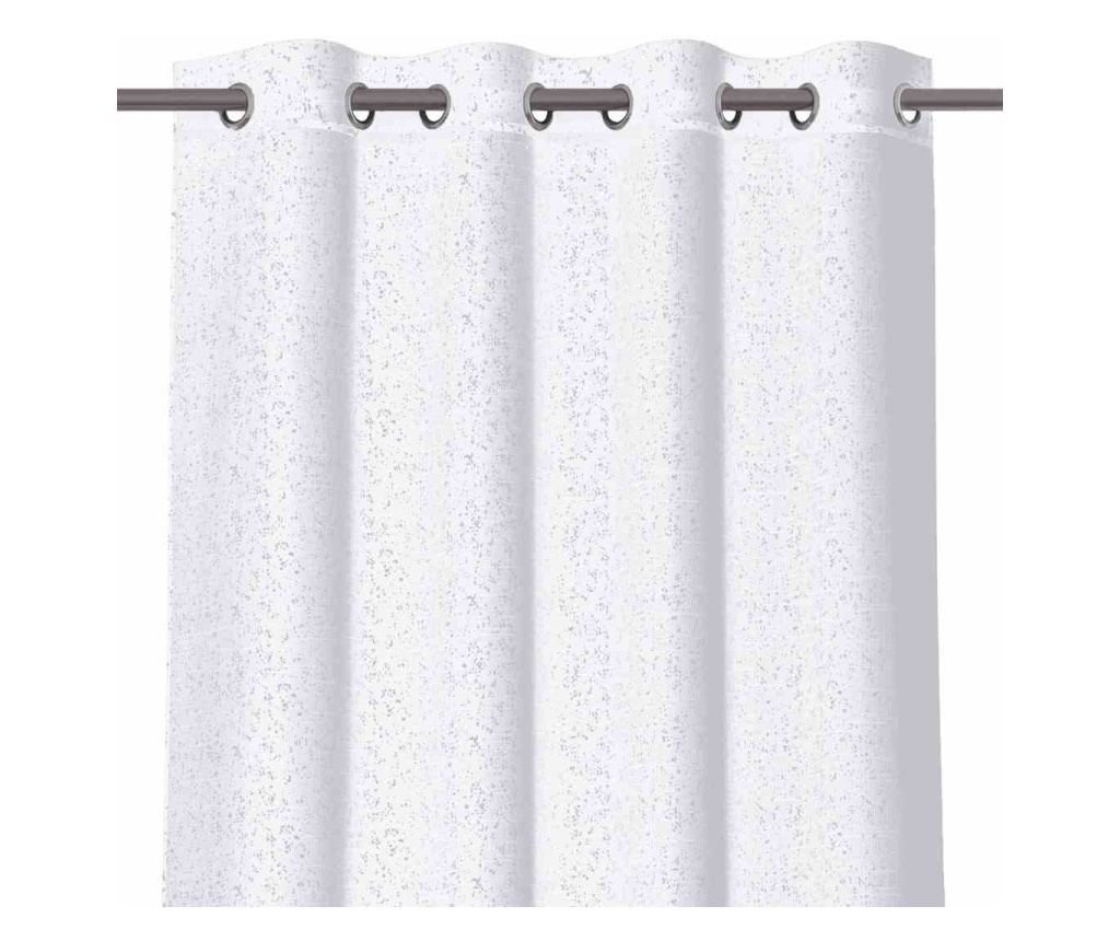 Glamour függöny ezüst karikákkal, pöttyös, 70 g/m², Amelia Home, 140x250 cm, Fehér pöttyös 140x250 cm - 5