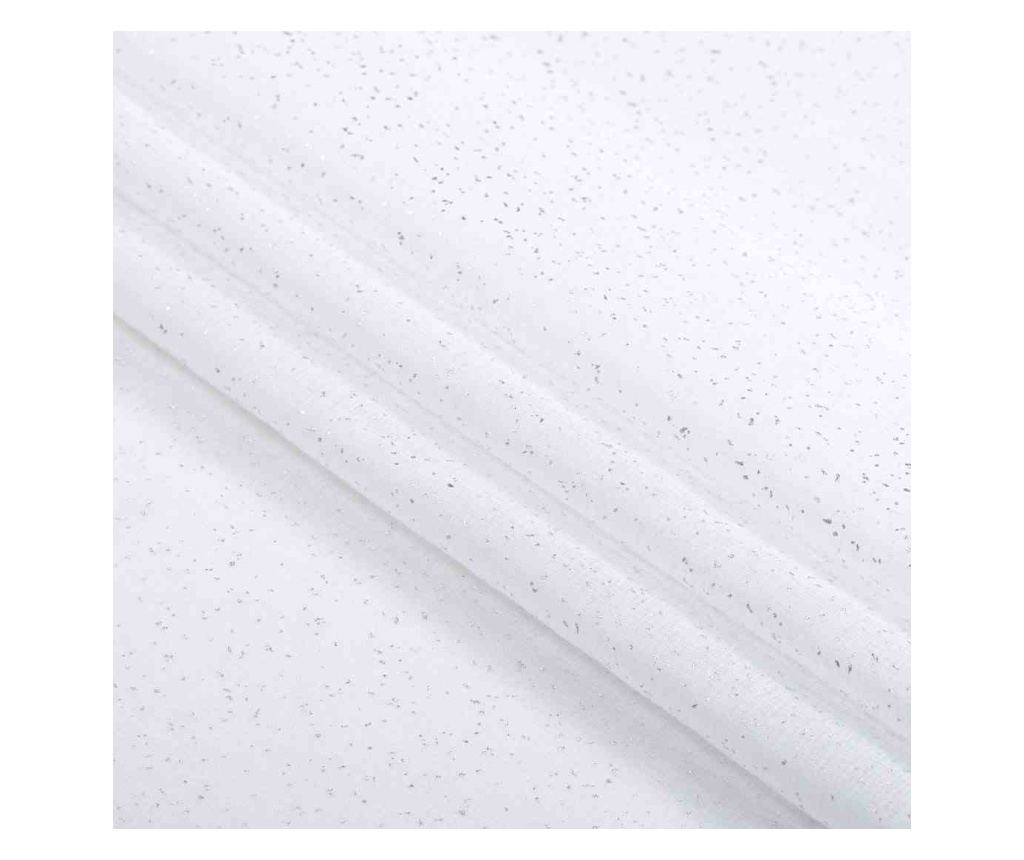 Glamour függöny ezüst karikákkal, pöttyös, 70 g/m², Amelia Home, 140x250 cm, Fehér pöttyös 140x250 cm - 6
