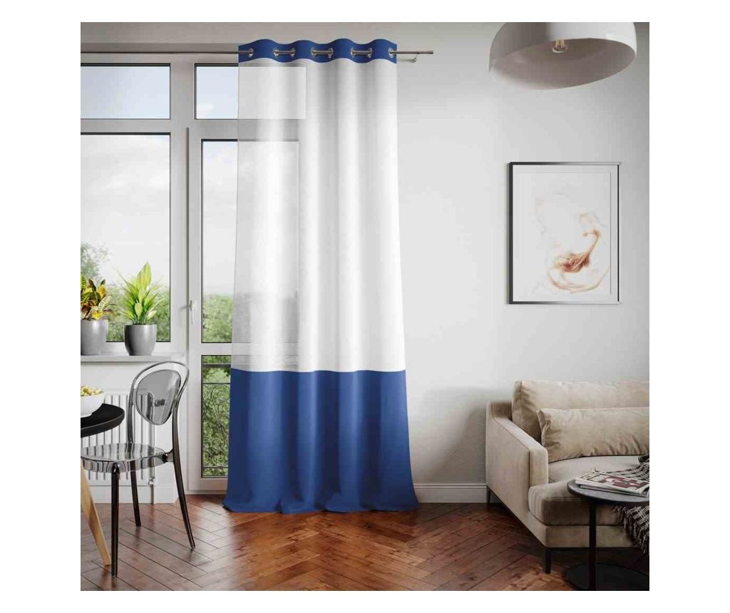 Voile és bársony függöny ezüst karikákkal, Irvette, 48 g/m², Amelia Home, 140x250 cm, Fehér Irvette 140x250 cm - 3
