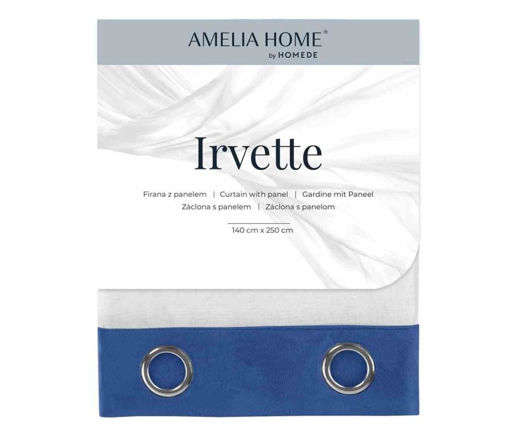 Voile és bársony függöny ezüst karikákkal, Irvette, 48 g/m², Amelia Home, 140x250 cm, Fehér Irvette 140x250 cm - 4