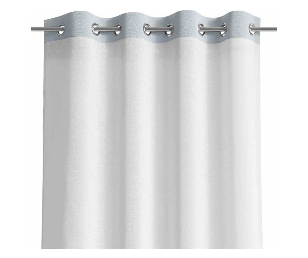 Voile és bársony függöny ezüst karikákkal, Irvette, 48 g/m², Amelia Home, 140x250 cm, Fehér Irvette 140x250 cm - 5