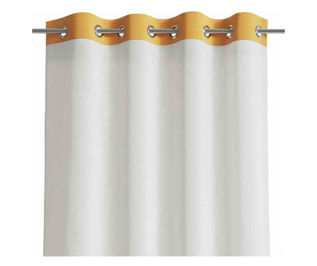 Voál és bársony függöny ezüst karikákkal, Irvette, 48 g/m2, Amelia Home, 140x270 cm, Fehér Irvette 140x270 cm - 5