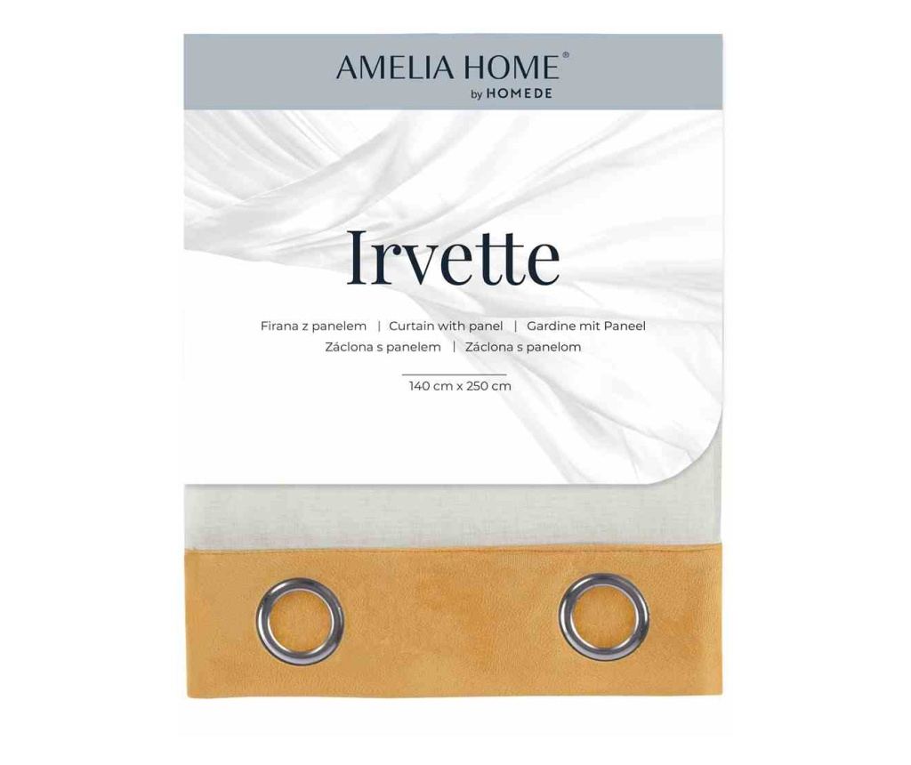 Voál és bársony függöny ezüst karikákkal, Irvette, 48 g/m2, Amelia Home, 140x270 cm, Fehér Irvette 140x270 cm - 4