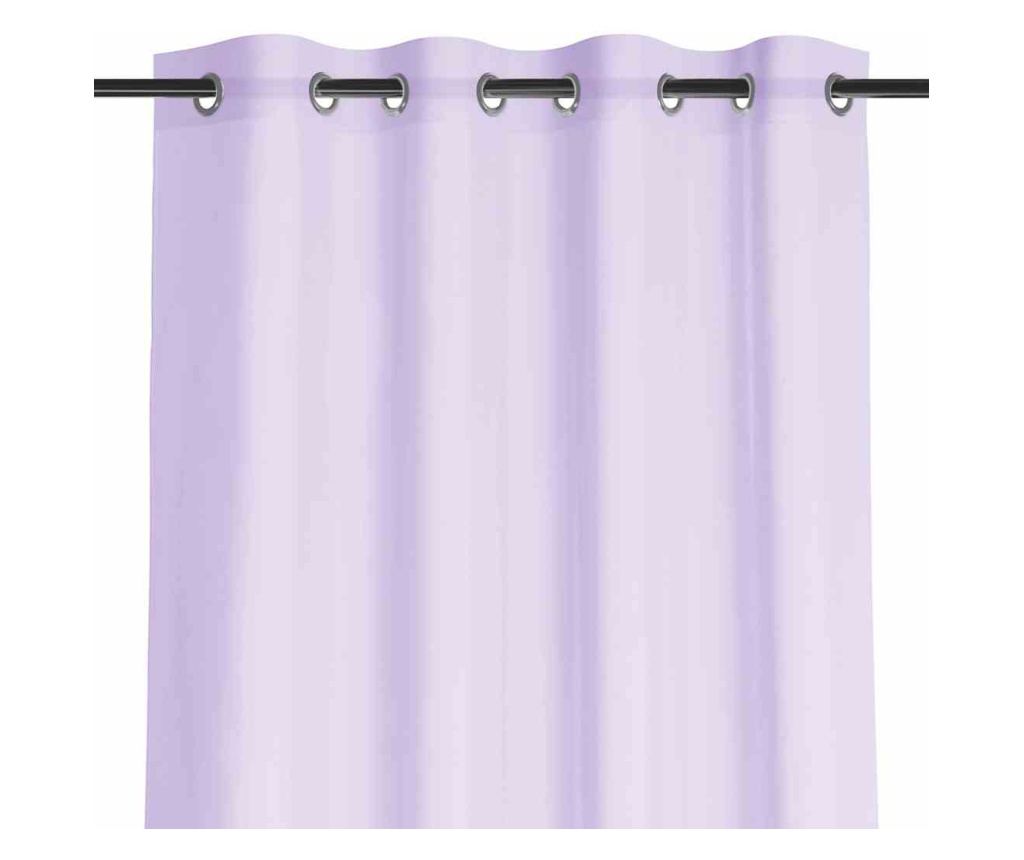 Klasszikus hímzett függöny ezüst karikákkal, Lunare, 48 g/m², Amelia Home, 140x270 cm, Lila Lunare 140x270 cm - 5