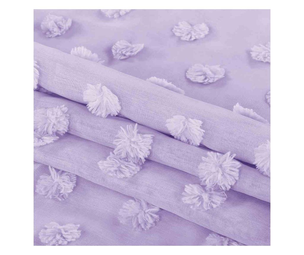 Klasszikus hímzett függöny ezüst karikákkal, Lunare, 48 g/m², Amelia Home, 140x270 cm, Lila Lunare 140x270 cm - 6