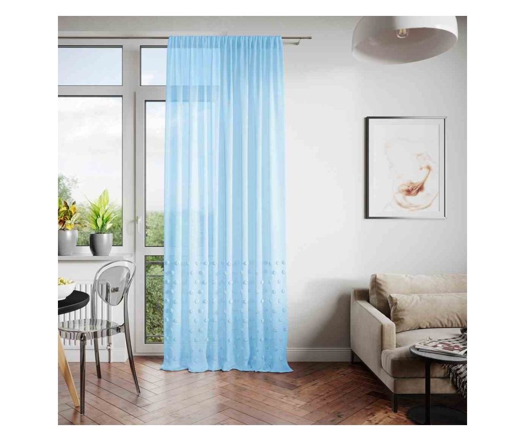 Klasszikus hímzett függöny rúdbújtatóval, Lunare, 48 g/m², Amelia Home, 140x270 cm, Kék Lunare 140x270 cm - 3