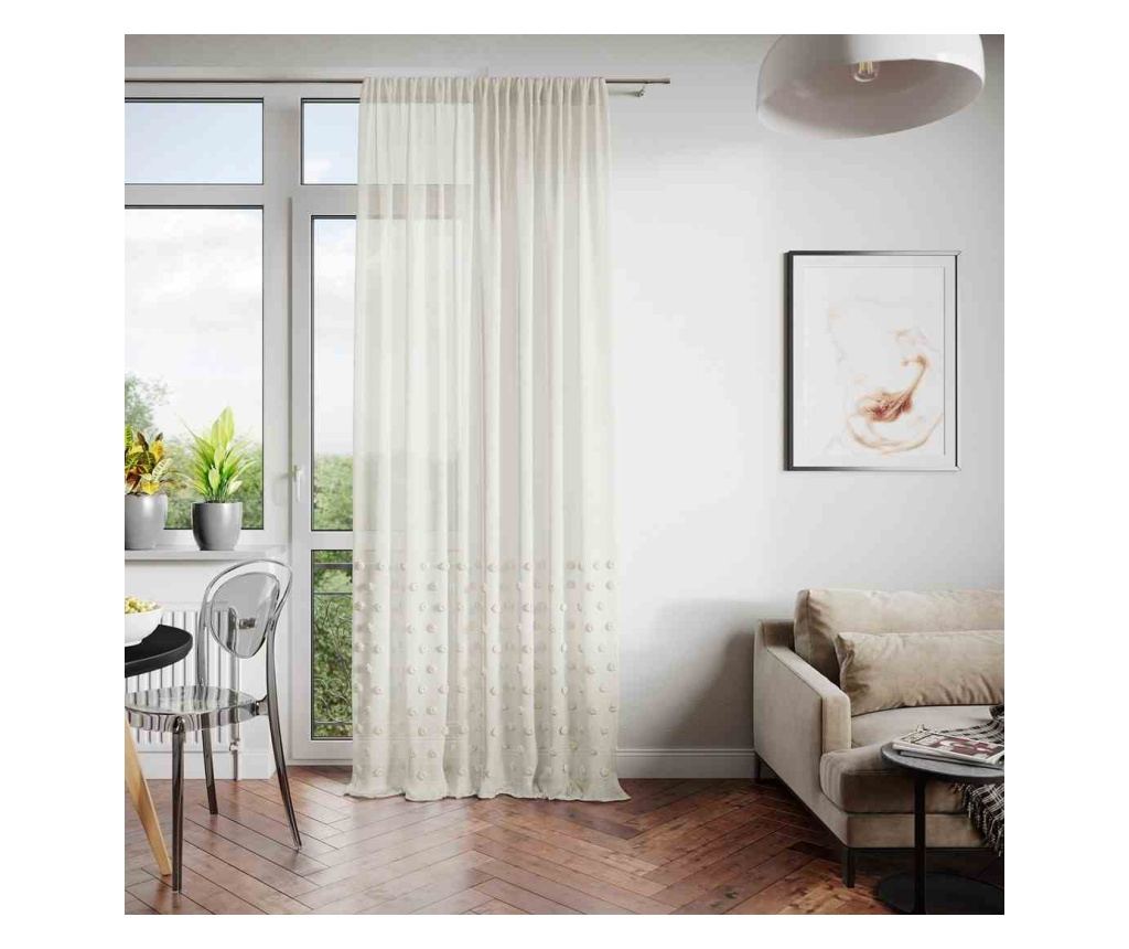 Klasszikus hímzett függöny rúdbújtatóval, Lunare, 48 g/m², Amelia Home, 140x270 cm, Cream Lunare 140x270 cm - 3