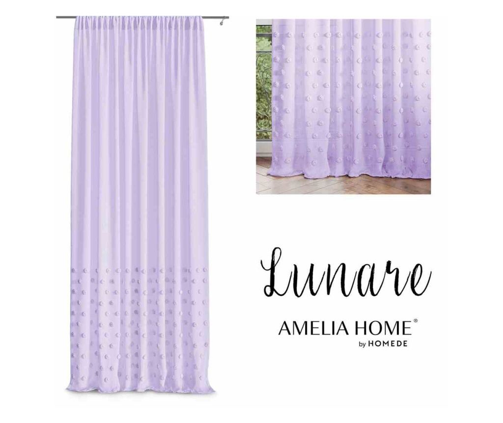 Klasszikus hímzett függöny rúdbújtatóval, Lunare, 48 g/m², Amelia Home, 140x250 cm, Lila Lunare 140x250 cm - 2