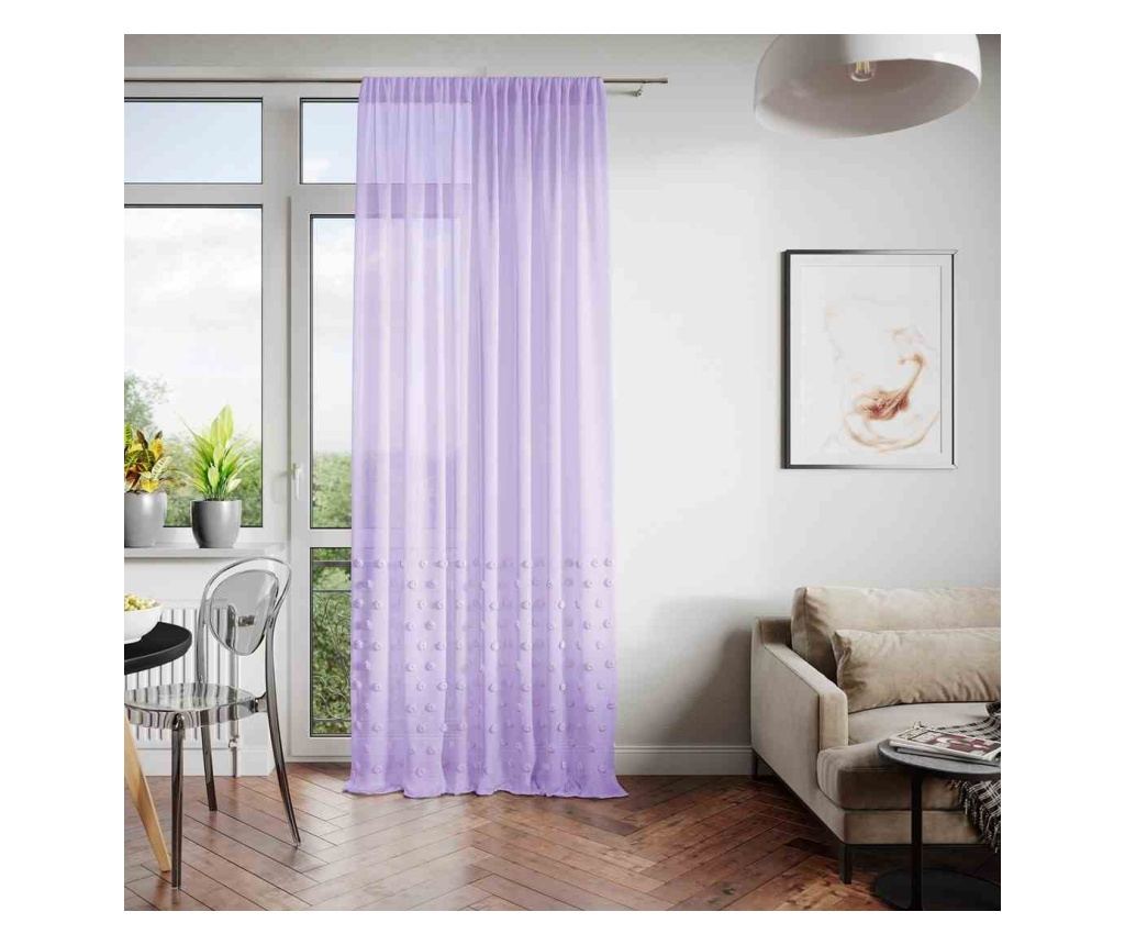 Klasszikus hímzett függöny rúdbújtatóval, Lunare, 48 g/m², Amelia Home, 140x270 cm, Lila Lunare 140x270 cm - 3