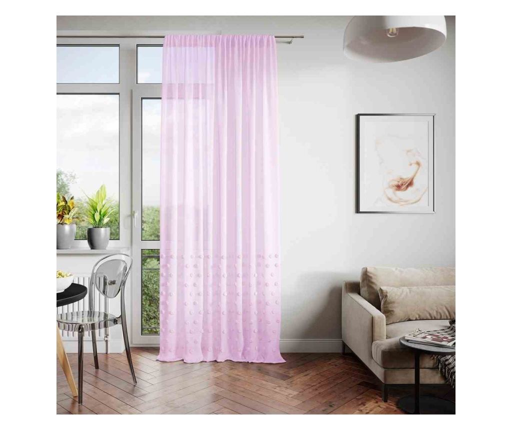 Klasszikus hímzett függöny rúdbújtatóval, Lunare, 48 g/m², Amelia Home, 140x270 cm, Rózsaszín Lunare 140x270 cm - 3