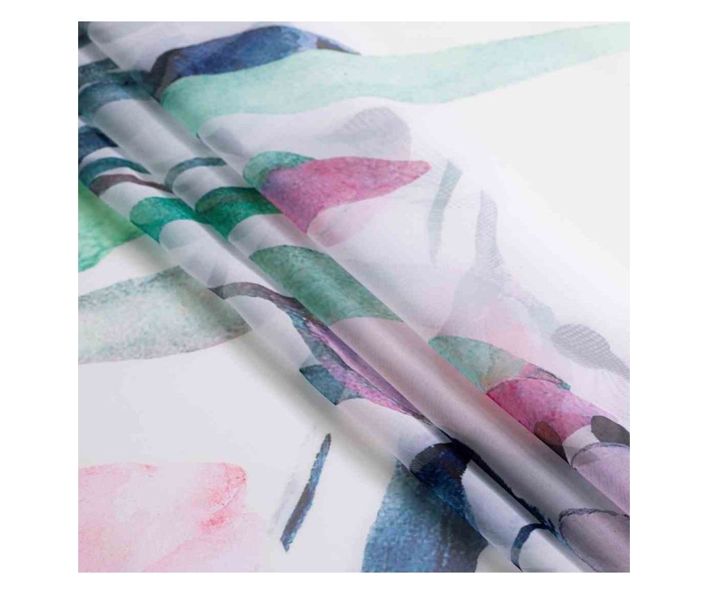 Virágmintás klasszikus voile függöny ezüst karikákkal, Meadow, 48 g/m², Amelia Home, 140x270 cm, Fehér Meadow 140x270 cm - 6