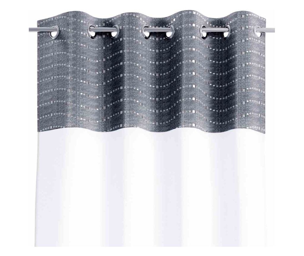 Glamour függöny ezüst karikákkal, Melia, 48 g/m², Amelia Home, 140x250 cm, Fehér Melia 140x250 cm - 5
