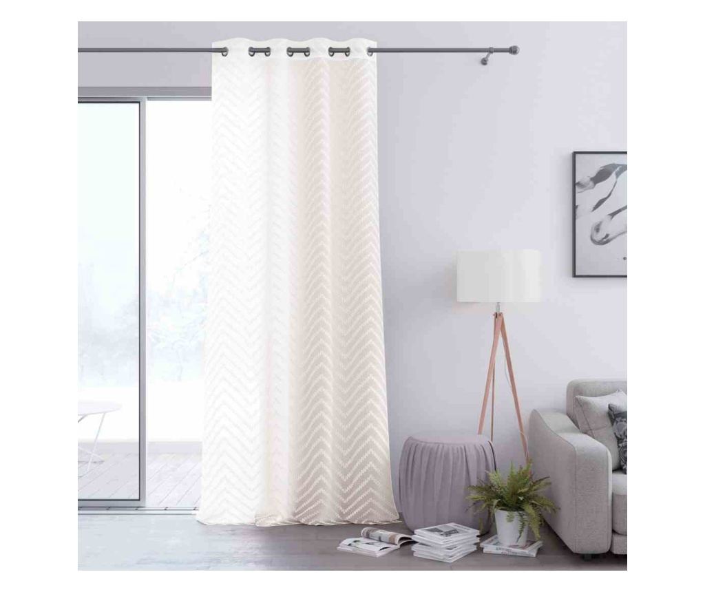 Voile függöny ezüst karikákkal, Molisa, 48 g/m², Amelia Home, 140x270 cm, Krém Molisa 140x270 cm - 2