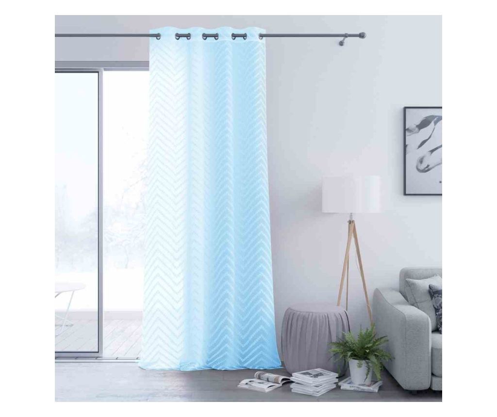Voile függöny ezüst karikákkal, Molisa, 48 g/m², Amelia Home, 140x270 cm, kék - 2