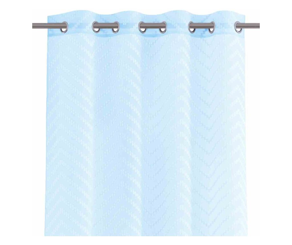 Voile függöny ezüst karikákkal, Molisa, 48 g/m², Amelia Home, 140x270 cm, kék - 3