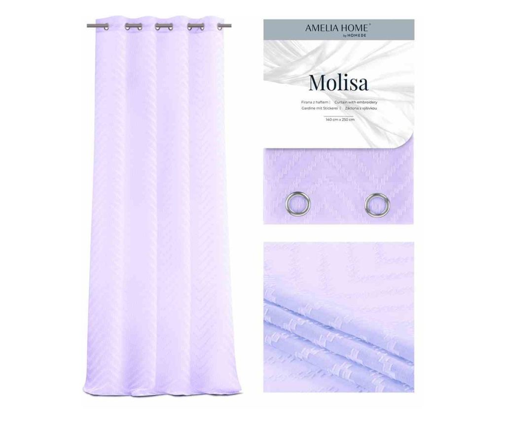 Voile függöny ezüst karikákkal, Molisa, 48 g/m², Amelia Home, 140x270 cm, Lila Molisa 140x270 cm - 4