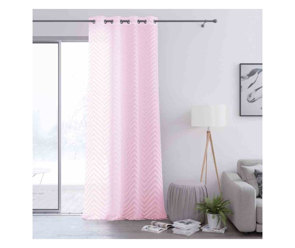 Voile függöny ezüst karikákkal, Molisa, 48 g/m², Amelia Home, 140x270 cm, Rózsaszín Molisa 140x270 cm - 2