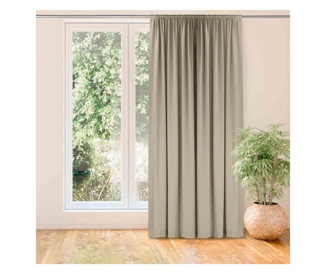Klasszikus stílusú függöny 5 cm-es redővel, Carmena, 185 g/nm, Homede, 450x300 cm, Bézs