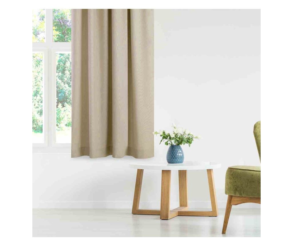 Draperie stil clasic cu rejansa pliuri 9.5 cm, Carmena, 185 g/mp, Homede, 220x245 cm, Bej - 3