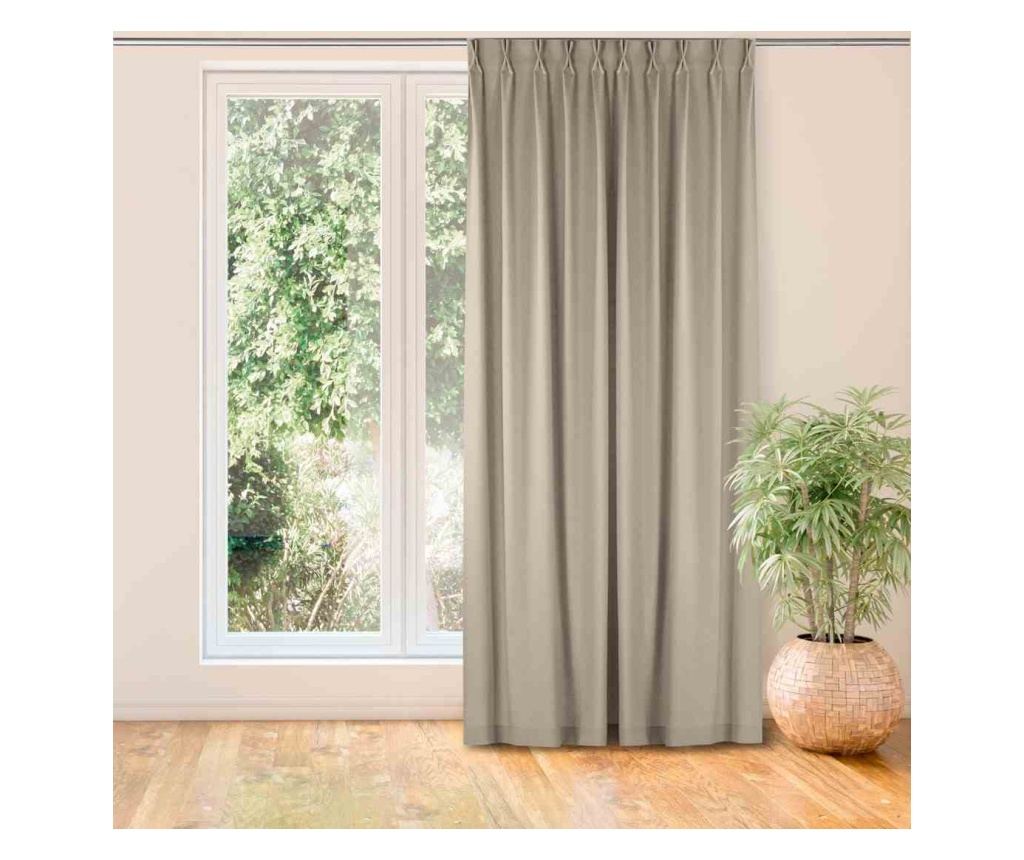Draperie stil clasic cu rejansa pliuri 9.5 cm, Carmena, 185 g/mp, Homede, 220x245 cm, Bej - 2